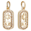 10Pcs Brass Micro Pave Clear Cubic Zirconia Charms ZIRC-BBC0001-25-1
