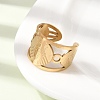 304 Stainless Steel Open Cuff Rings for Women RJEW-A099-01G-3