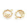Brass Micro Pave Cubic Zirconia Pendants KK-N263-78C-G-2