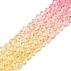 Gradient Color Baking Painted Glass Bead Strands DGLA-A039-T4mm-A02-4