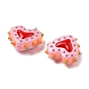 Painted Glass Beads Bumpy Beads Heart X-LAMP-V001-07C-3