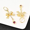 Bowknot Brass Micro Pave Cubic Zirconia Leverback Earrings EJEW-H182-02G-2