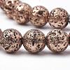 Electroplated Natural Lava Rock Beads Strands G-T098-01D-06-3