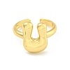 Brass Letter Open Cuff Rings for Women RJEW-G313-01U-G-2