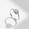 Rhodium Plated 925 Sterling Silver Moissanite Finger Rings for Women WG1C4E3-02-3