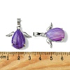Dyed Natural Purple Banded Agate Pendants G-C114-05P-08-3