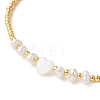 Natural Shell & Pearl & Seed Braided Bead Bracelets BJEW-JB09720-4