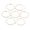 7Pcs 7 Colors Bohemian Adjustable Cylinder Glass Seed Beads Braided Bead Bracelets Set for Women BJEW-MZ00289-2