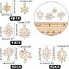 16pcs 4 Style Rack Plating Brass Micro Pave Clear Cubic Zirconia Charms ZIRC-NB0001-85-3