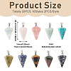 Fashewelry 20Pcs 10 Styles Natural & Synthetic Mixed Gemstone Pendants G-FW0001-36-13