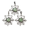 Natural Green Aventurine Spider Web Pendants G-Q163-09AS-07-1