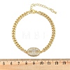 Brass Micro Pave Clear Cubic Zirconia Link Bracelets BJEW-M050-05G-03-5