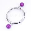 Iron Purse Frame Handle with Solid Color Acrylic Beads FIND-Q038P-D06-3