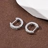 925 Sterling Silver Micro Pave Clear Cubic Zirconia Hoop Earrings EJEW-K317-08P-2