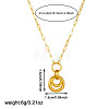 304 Stainless Steel Duo Ring Pendant Paperclip Chain Necklaces for Women WG87DD9-01-4