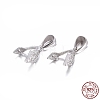 Anti-Tarnish Rhodium Plated 925 Sterling Silver Pendant Bails STER-L058-029P-4