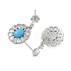 Brass Pave Cubic Zirconia Stud Earring Findings KK-C172-12P-2
