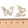 Brass Pave Faceted Glass Connector Charms FIND-Z020-03H-3