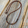 Round Synthetic Turquoise & Glass Seed Beaded Necklaces fow Men FS-WGBCB06-01-3