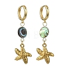 Ocean 304 Stainless Steel and Paua Shell Dangle Earrings EJEW-JE07109-02-3