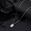 1Pc Stainless Steel Letter Rectangle Pendant Necklaces NJEW-LP0001-34S-P-3
