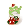 Christmas Frog with Socking Alloy Enamel Pins for Backpack Clothes JEWB-A024-01C-1