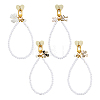 4Pcs Bowknot Alloy & Resin Imitation Pearl Pendant Decorations HJEW-PH02435-1