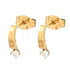 304 Stainless Steel Pave Single Cubic Zirconia Stud Earrings for Women SA-CBAB549-05G-4