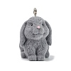 Animal Theme Flocky Opaque Resin Pendants RESI-H042-01P-18-1