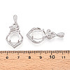 925 Sterling Silver Micro Pave Cubic Zirconia Pendants Claw Cabochon Settings STER-N016-49P-3