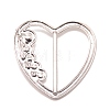 Heart Alloy Resin Imitation Pearl Slide Buckles JEWB-TAC0003-03A-2