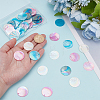 48Pcs 4 Colors AB Color Plated Natural Capiz Shell Pendants SSHEL-HY0001-06-3