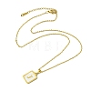 Ion Plating(IP) Rectangle with Initial Letter 304 Stainless Steel Pendant Necklace NJEW-R265-04G-J-3