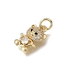Brass Micro Pave Black Cubic Zirconia Charms CU-L001-18G-07-2