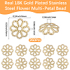 260Pcs 316 Stainless Steel Bead Caps STAS-BBC0010-96-2