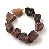 Raw Rough Natural Rhodonite Beads Strands G-Z087-B13-3