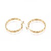 Oval Brass Hoop Earrings EJEW-T047-97G-3