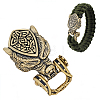 1Pc Tibetan Style Wolf Shaped Brass Shackle Clasps FIND-CY0002-14A-1