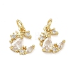 Brass Micro Pave Clear Cubic Zirconia Pendants KK-D228-17G-1