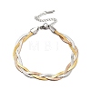 304 Stainless Steel Interlocking Herringbone Chain Bracelet for Men Women X-BJEW-H554-01-1