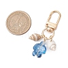 Turtle Glass & Shell Pendant Decoration HJEW-JM02744-3