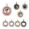 4Pcs 4 Colors Alloy Glass Crystal Rhinestone Pendants PALLOY-TA0002-37-4