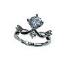 Adjustable Brass Micro Pave Cubic Zirconia Finger Rings for Women WGBC28D-01-2