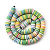 Handmade Polymer Clay Beads Strands CLAY-R089-8mm-T012-7