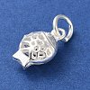 925 Sterling Silver Hollow Fish Charms with Jump Rings STER-E071-01S-03-2
