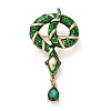 Rhinestone Snake Aolly Brooch with Enamel JEWB-V002-17C-1