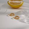 304 Stainless Steel Micro Pave Cubic Zirconia Stud Dangle Earrings EJEW-Z173-01G-1