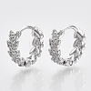 Brass Micro Pave Cubic Zirconia Huggie Hoop Earring EJEW-N011-03P-1