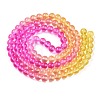 Baking Painted Transparent Glass Beads DGLA-M001-8mm-05-2