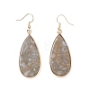 Natural Ocean Agate Teardrop Dangle Earrings EJEW-G331-01G-09-3